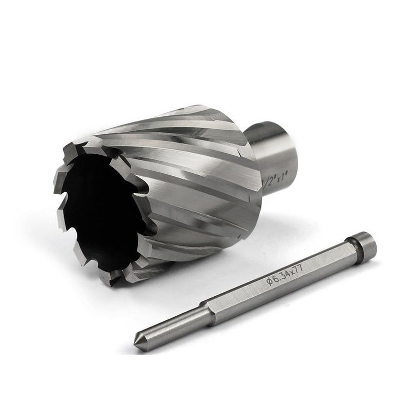 JESTUOUS Annular Cutter 1-1/2 Inch Cutting Diameter 3/4 Weldon Shank 1 Cutting Depth with Pilot Pin Slugger Bits HSS Kit for Magnetic Drill Press,1 Piece - Image 1